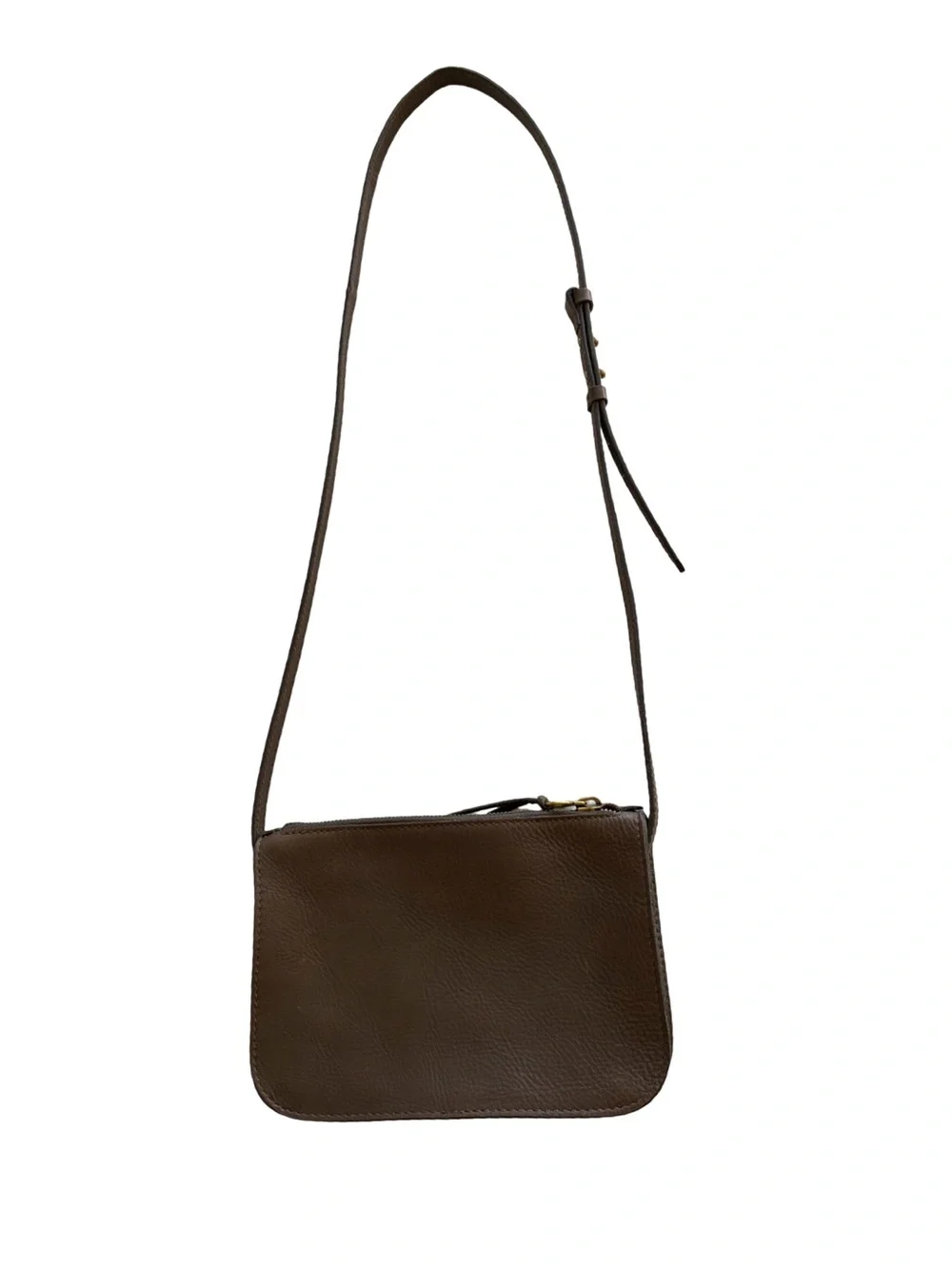 Madewell Olive Green The Simple Leather Zip Top Crossbody Bag  Purse